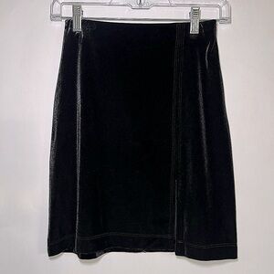 Newport Vintage Y2K Black Velvet Grunge A-line Mini Skirt NO SIZE TAG